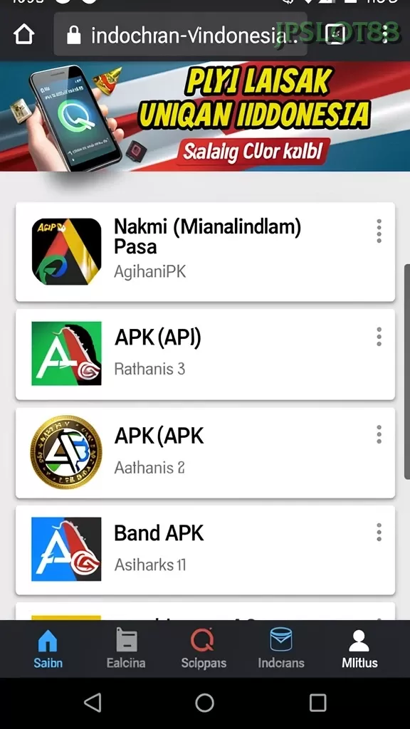 Cuplikan layar GARUDA999 — halaman utama